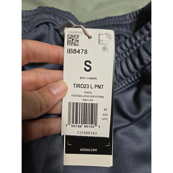 Adidas small men's gray football tapered leg partial zip athletic pants nwt - Picture 6 of 12